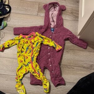 Kickee Pants Quilted Purple and Vibrant Yellow Pajama Set
